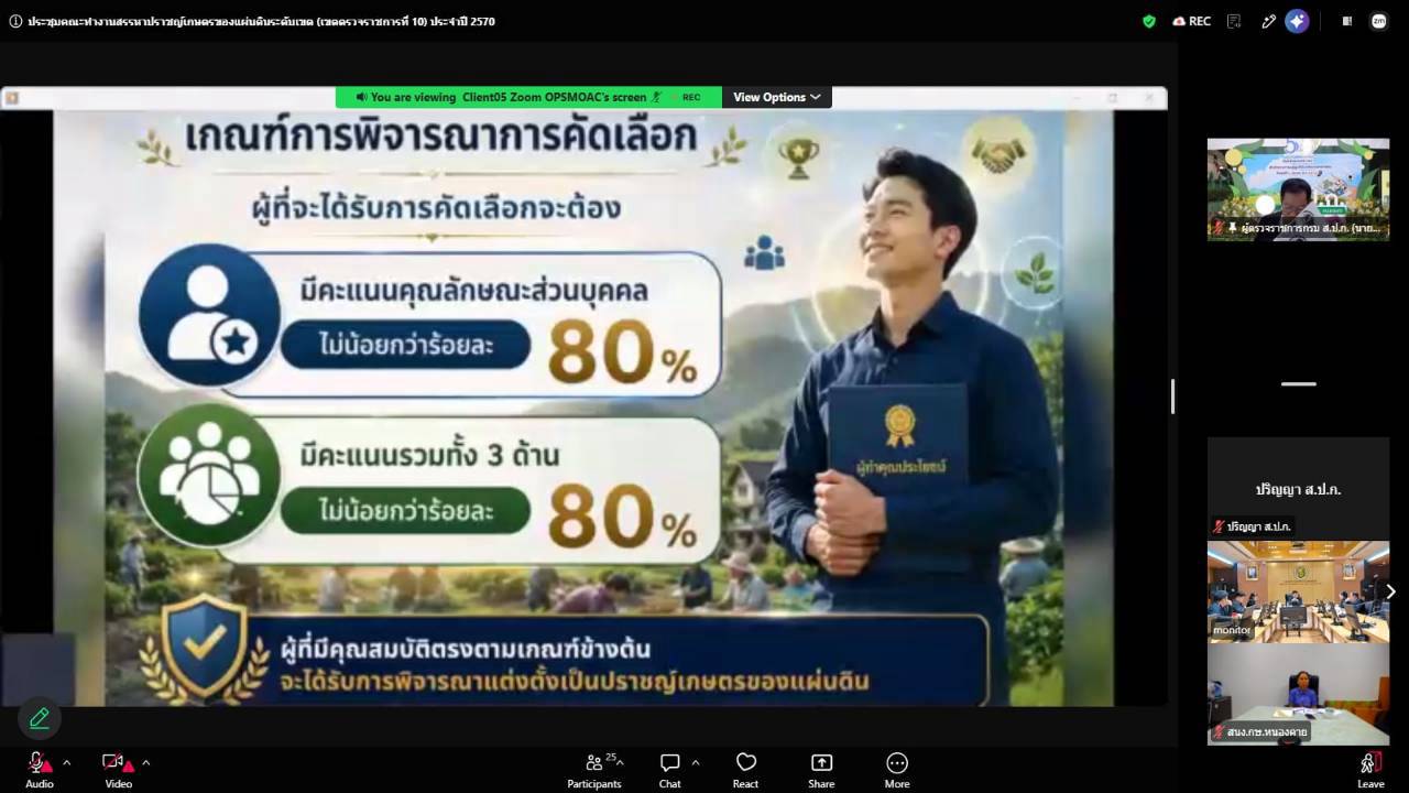 title - ผู้ตรวจราชการ ส.ป.ก.ร่วมประชุมคณะทำงานสรรหาปราชญ์เกษตรของแผ่นดินระดับเขต ประจำปี 2570 เขตตรวจราชการที่ 10 